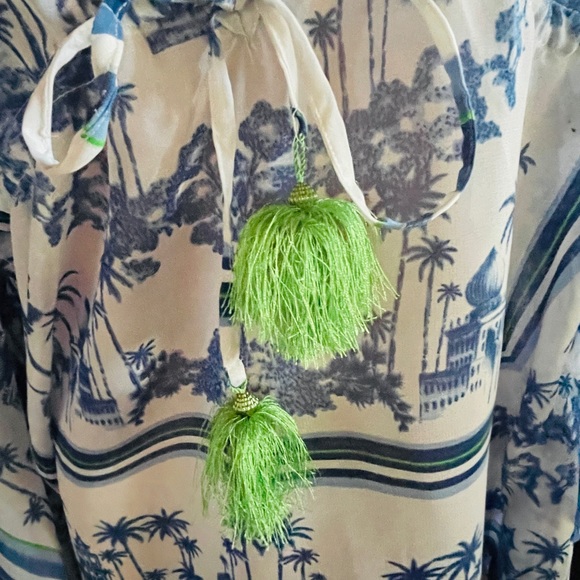 NWT Violet Sky Moroccan Travel Postcard Print Swimsuit Cover-Up Caftan M AS-IS - Picture 8 of 16